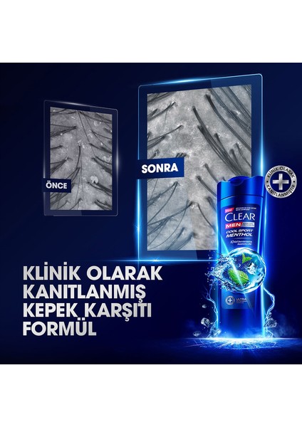 Men Kepeğe Karşı Etkili Şampuan Cool Sport Menthol 350 ml x 3 Adet