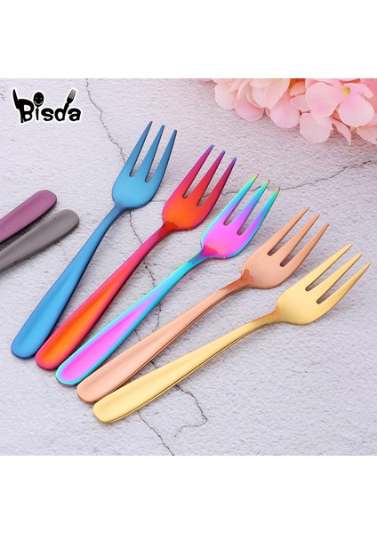 No.3 8pcs Tarzı 8 Parça Çay Çatalı Paslanmaz Çelik Meyve Çatalı Set Renkli Tatlı Çatalı Kek Atıştırmalık Küçük Altın Tekrar Kullanılabilir Yemek Takımı Parti Araçları (Yurt Dışından) fiyatları