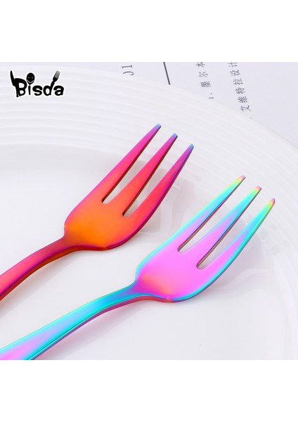 No.3 8pcs Tarzı 8 Parça Çay Çatalı Paslanmaz Çelik Meyve Çatalı Set Renkli Tatlı Çatalı Kek Atıştırmalık Küçük Altın Tekrar Kullanılabilir Yemek Takımı Parti Araçları (Yurt Dışından) modelleri
