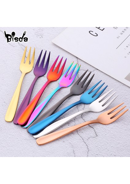 No.3 8pcs Tarzı 8 Parça Çay Çatalı Paslanmaz Çelik Meyve Çatalı Set Renkli Tatlı Çatalı Kek Atıştırmalık Küçük Altın Tekrar Kullanılabilir Yemek Takımı Parti Araçları (Yurt Dışından) indirimleri