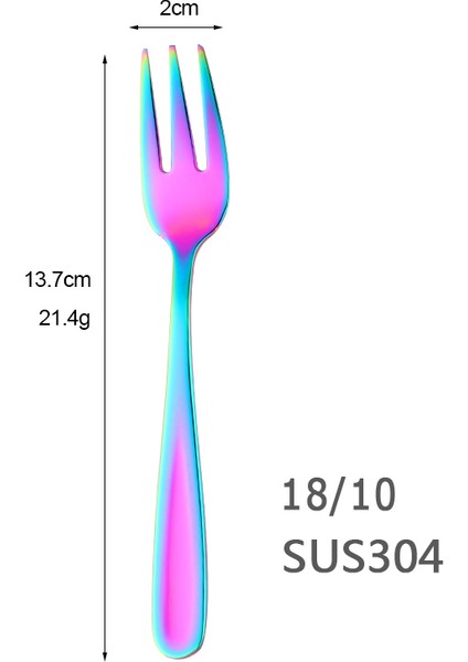 Gökkuşağı No.0 Stili Alıcı Yıldız Sıcak 5.39'' Paslanmaz Çelik Çay Çatal Seti Metal Üç Dişli Yiyecek Pasta Çatalı Yemek Takımı Parti Restoran Için (Yurt Dışından)