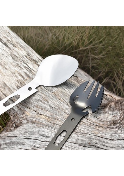 Siyah Stil Kamp Çatal Kaşık Çok Fonksiyonlu Kaşık 5 In 1 Entegre Çatal Kaşık Açık Bıçak Şişe Kutu Açacağı (Yurt Dışından) modelleri