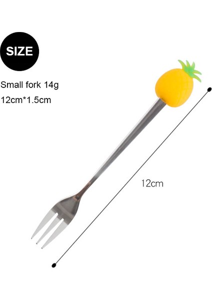 No.8 Stili Meyve Şekilli Paslanmaz Çelik Meyve Çatalı Kaşığı Yaratıcı Çilek Karpuz Ananas Tatlı Kaşığı Paslanmaz Çelik Meyve Çatalı (Yurt Dışından)