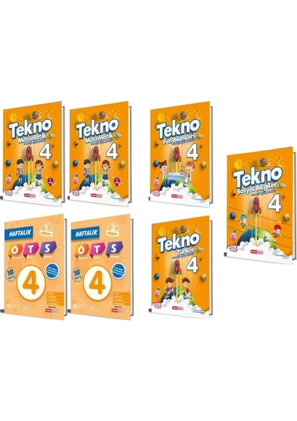 Kırmızı Beyaz Yayınlar Tekno 4. Sınıf Tüm Dersler Seti