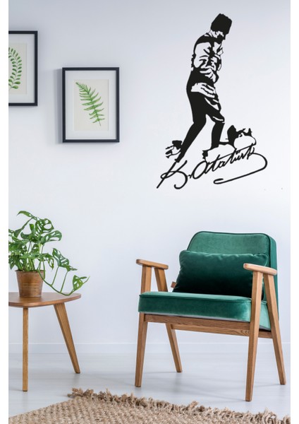 Atatürk Imzalı Kocatepe Lazer Kesim Metal Duvar Dekor Tablo Hediye Ev Ofis 38CMX50CM Ebatlarında