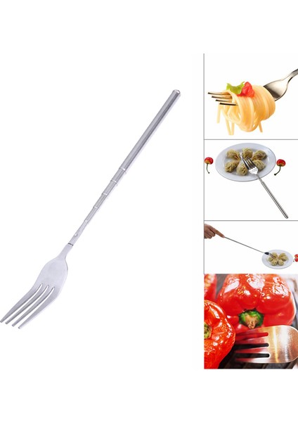 XX025 Stili Paslanmaz Çelik Bbq Teleskopik Uzatılabilir Çatal Akşam Yemeği Tatlı Meyve Çatalı Parti Mangal Uzun Çatal Mutfak Aksesuarları (Yurt Dışından) fiyatları