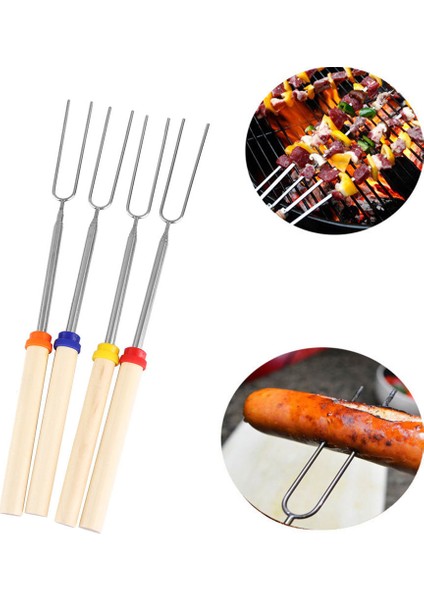 1pc Kamp Kamp Ateşi Sosis Teleskopik Izgara Çatal Çubuklarız Bbq Çatallar Açık Çatal Ev & Mutfak Rastgele Renk (Yurt Dışından)