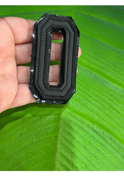 8x4 cm Deri Siyah O Harfi Arma Dikiş Aplike