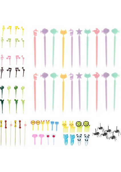 Gök Mavisi Tarzı Mini Karikatür Hayvan Çiftliği Meyve Çatal Çocuk Atıştırmalık Kek Tatlı Gıda Meyve Çubuğu Kürdan Bento Öğle Yemeği Parti Süsleme Sofra Takımı (Yurt Dışından) fiyatları