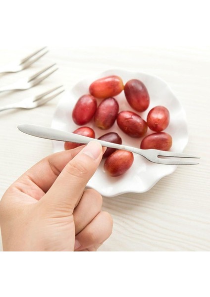 1 Adet Tarzı Paslanmaz Çelik Iki Uçlu Meyve Çatalı Atıştırmalık Pasta Tatlı Çatalı Batı Sofra Takımı Meyve Çatalı Ev Mutfak Takımı Aksesuarı (Yurt Dışından) fırsatları