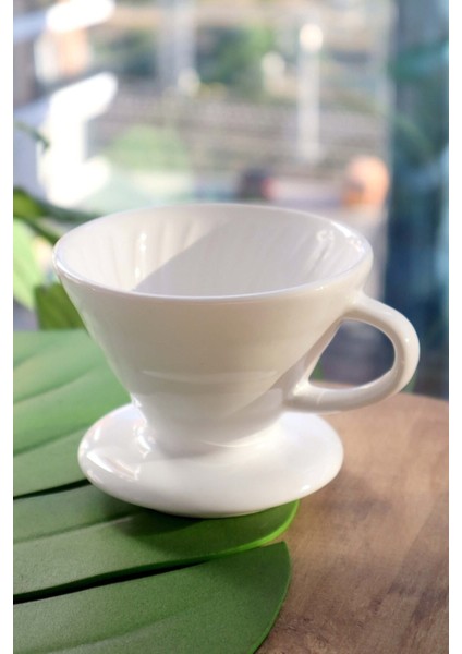 Seramik V60 Filtre Kahve Demleme Beyaz Renk indirimleri