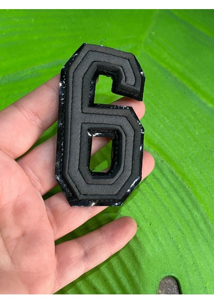 8x4 cm Deri Siyah 6 Veya 9 Rakamı Arma Dikiş Aplike