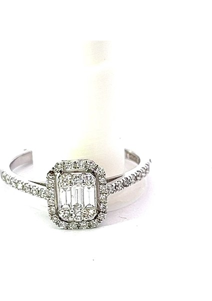 0,38 Ct 2,08 gr Baget Pırlanta Yüzük