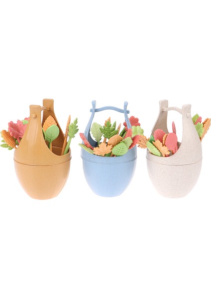 Bej Tarzı Nordik Tarzı Buğday Samanı Varil Yaprak Meyve Çatalı Öğle Kek Tatlı Çubukları Sandviç Çatalı Düğün Parti Dekorasyonu (Yurt Dışından) modelleri