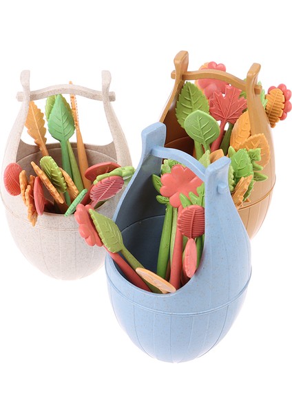 Bej Tarzı Nordik Tarzı Buğday Samanı Varil Yaprak Meyve Çatalı Öğle Kek Tatlı Çubukları Sandviç Çatalı Düğün Parti Dekorasyonu (Yurt Dışından) fırsatları