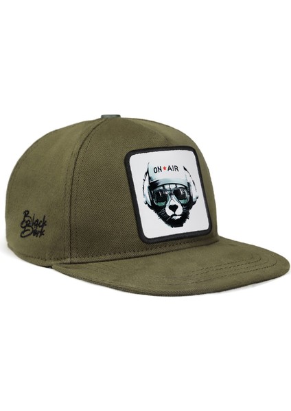 BlackBörk V1 Hip Hop Kids Ayı - 7 Kod Logolu Unisex Haki Çocuk Şapka (Cap)