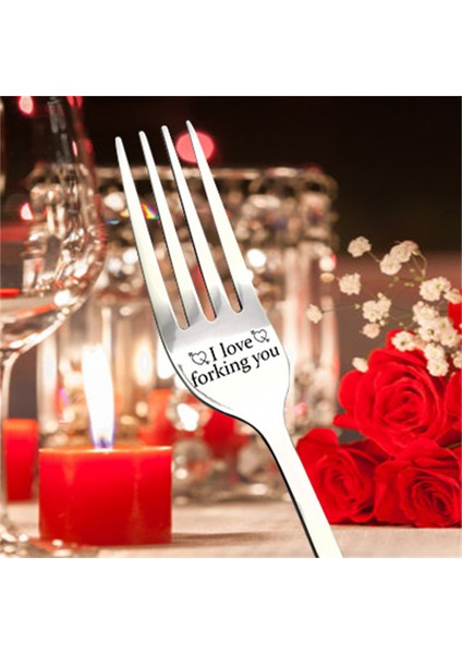 H Tarzı Gravür Çatal- Eşe, Koca ve Aile Için En Iyi Hediye Paslanmaz Çelik Mutfak Aracı Hediye Mektup Baskılı Çatal (Yurt Dışından)