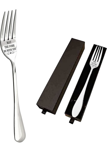 Kutu-05 Tarzı Gravürlü Çatal - Eşinize, Kocanıza ve Ailenize En Iyi Hediye Paslanmaz Çelik I Seni Çatalla Seviyorum Mutfak Aracı Mektup Baskılı Çatallar Kaşık (Yurt Dışından)