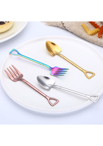Kaşık-Gümüş Tarzı Yaratıcı Tatlı Kaşığı Paslanmaz Çelik Kahve Karıştırma Kaşığı Kürek Çatal Meyve Çatalı Gül Altın Paslanmaz Çelik Meyve Çatalı (Yurt Dışından) indirimleri