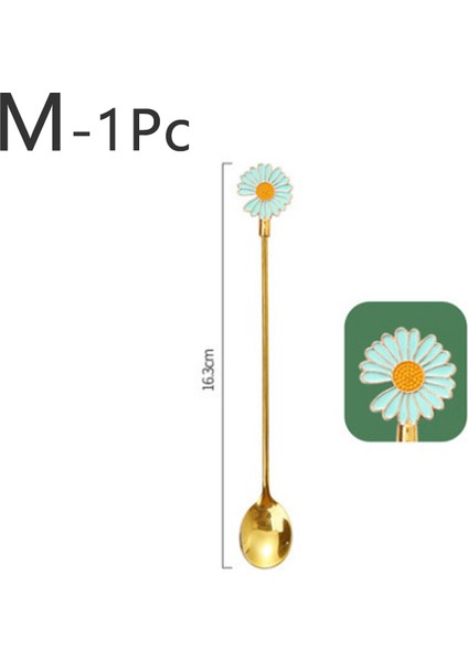M Tarzı Papatya Güneş Çiçeği Paslanmaz Çelik Kahve Karıştırma Kaşığı Akşam Meyve Çatalı Çay Kaşığı Tatlı Kaşığı Sofra Çocukları (Yurt Dışından)