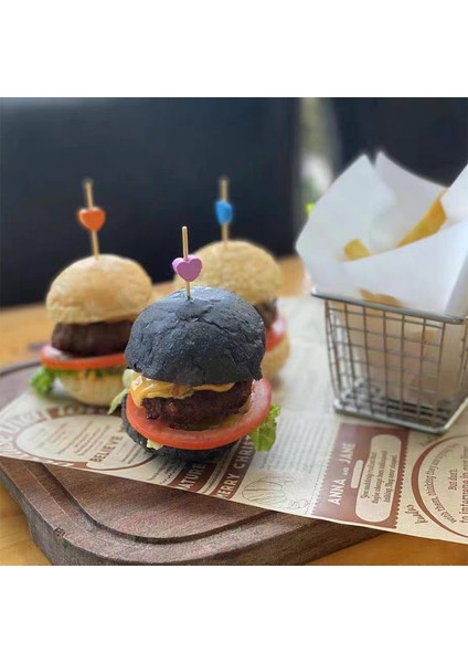 Turuncu Tarzı Bambu Diş Kürdanları Meyve Salatası Büfe Çubukları Renkli Kalp Aperatif Kokteyl Çöpçatan Süsleme Aksesuarları (Yurt Dışından)