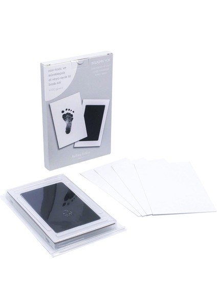 Bebek El Veya Ayak Izi Seti - Toksik Olmayan Mürekkepsiz Baskı Kiti - Yenidoğan Uyumlu