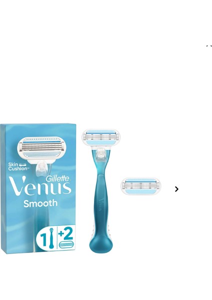 Gillette Venus Smooth Kadın Tıraş Makinesi + 2 Yedek Tıraş Bıçağı