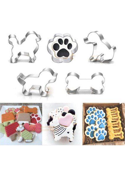C Stili 1 Adet Hayvan Evcil Köpek Kemik Pati Şekilli Pasta Kurabiye Bisküvi Kesici Damga Paslanmaz Çelik Fırın Kalıbı Pasta Dekorasyon Araçları (Yurt Dışından)