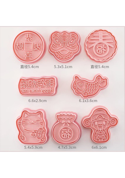 8 Adet Tarzı Yılbaşı Kurabiye Kalıbı Seti Plastik Yeni Yıl Kurabiye Damga Kesicileri Bisküvi Kalıbı Pasta Kurabiye Süsleme Araçları (Yurt Dışından)