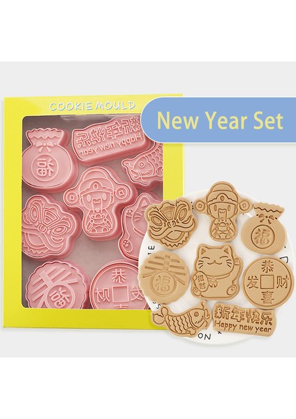 8 Adet Tarzı Yılbaşı Kurabiye Kalıbı Seti Plastik Yeni Yıl Kurabiye Damga Kesicileri Bisküvi Kalıbı Pasta Kurabiye Süsleme Araçları (Yurt Dışından) modelleri