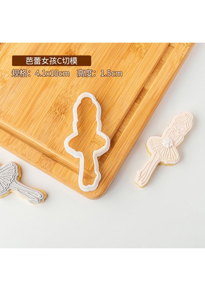PC0100 Stili Bale Kız Kuğu Pasta Kurabiye Kesici Damga Akrilik Fondan Şeker El Sanatları Kurabiye Kalıbı Hamur Işleri Süsleme Araçları (Yurt Dışından)