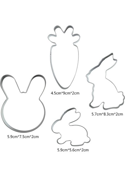 Tavşan 5.7x8.3cm Tarzı 1 Adet Kurabiye Kesici Paskalya Tavşan Havuç Yumurta Paslanmaz Çelik Pasta Kalıbı Hamur Işleri Için Ev Mutfak Fırın Aksesuarları (Yurt Dışından)