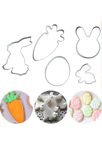 Tavşan 5.7x8.3cm Tarzı 1 Adet Kurabiye Kesici Paskalya Tavşan Havuç Yumurta Paslanmaz Çelik Pasta Kalıbı Hamur Işleri Için Ev Mutfak Fırın Aksesuarları (Yurt Dışından)