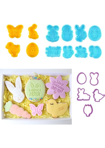 15 Paskalya D Stili Yazın Paskalya Gıda Sınıfı Plastik Kurabiye Kalıbı Hayvan Bisküvi Kesici 3D Karikatür Tavşan Kalıplar Fırın Araçları Parti Cupcake Kendin Yap Malzemeleri (Yurt Dışından)