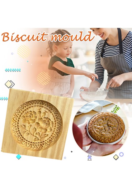 Bordo Tarzı Kendi Yapımı Ahşap Kurabiye Kesici Kalıp Basın 3D Pasta Kabartma Fırın Kalıbı Araçları Gül Çiçeği Zencefilli Kurabiye Damga Fırın Yeni (Yurt Dışından)