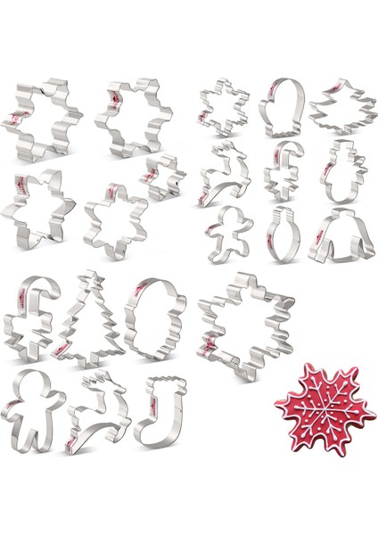 Kar Tanesi-D Stili Kenıao Noel Tekli Kurabiye Kalıbı - Kış Bisküvi Hamur Sandviç Ekmek Kalıbı - Paslanmaz Çelik (Yurt Dışından)