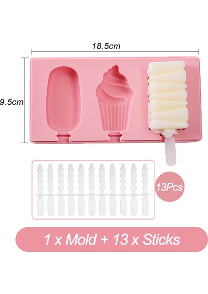 Dondurma Tarzı 4 Hücreli Silikon Dondurma Kalıpları Ev Yapımı Dondurma Kalıbı Popsicle Kalıbı Dıy Dondurma Kalıbı Yapıcıyla Dondurma Kalıbı Çubukları Ile (Yurt Dışından)