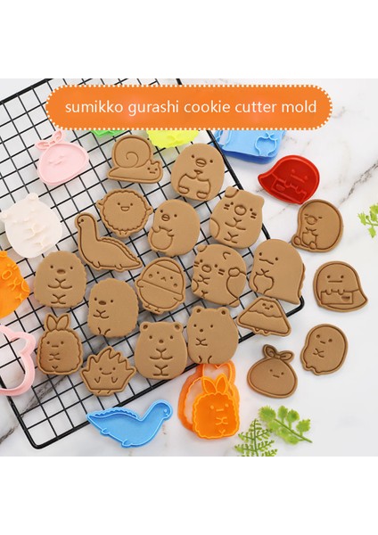 No.5 Tarzı Sevimli Karikatür Sumikko Gurashi Kurabiye Kesici Kalıp Fondan Bisküvi Damga Şeker Hamuru Pasta Süsleme Araçları (Yurt Dışından)