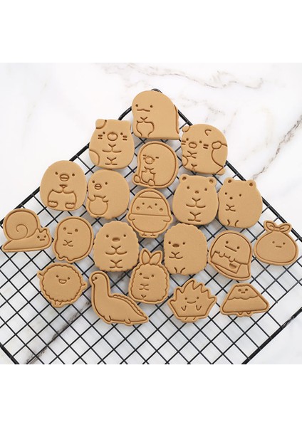 No.5 Tarzı Sevimli Karikatür Sumikko Gurashi Kurabiye Kesici Kalıp Fondan Bisküvi Damga Şeker Hamuru Pasta Süsleme Araçları (Yurt Dışından)