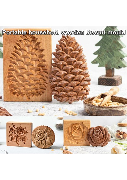 D Stili Ahşap Kurabiye Kalıp Kesici Ahşap Zencefil Kurabiye Kalıpları Pres 3D Pasta Kabartma Kalıbı Gül Çiçeği Kesici Fırın Aletleri (Yurt Dışından)
