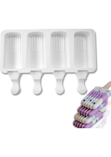 Buz Kalıp 02 Stili 4 Adet Popsicle Dondurma Kalıbı Silikon Dondurma Kalıbı Kendin Yap Buzlu Şeker Kalıbı Dondurucu Suyu Buz Küpü Tepsi Dinozor Ayı (Yurt Dışından)
