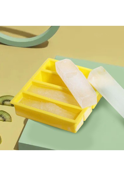 Sarı Stil Yeniden Kullanılabilir Silikon Buz Kalıbı Bpa Free Gıda Sınıfı Silikon Buz Küpleri- Uzun Buz Kalıbı Tray (Yurt Dışından)