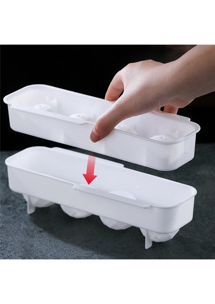 4 Delikli Stil 4 Kavite Dondurma Kalıbı Çikolata Kalıp Tepsisi Buz Kalıbı 3D Silikon Kalıp - (Yurt Dışından)