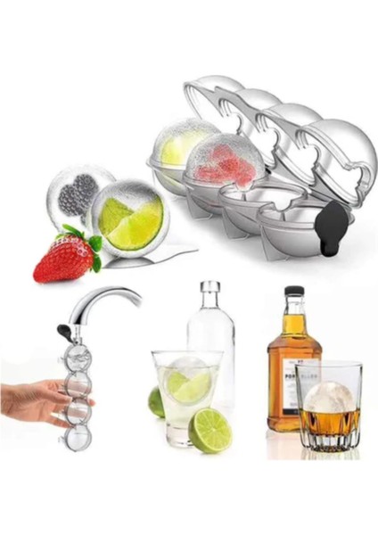 1 Adet Tarzı 4 Toplu Buz Topu Kalıbı Kutu Küp Yapıcı Kalıplar Kolay Çıkarılabilir Buz Tepsileri Solmaya Dayanıklı Buz Şeker Kek Puding Çikolata Kalıp (Yurt Dışından) indirimleri