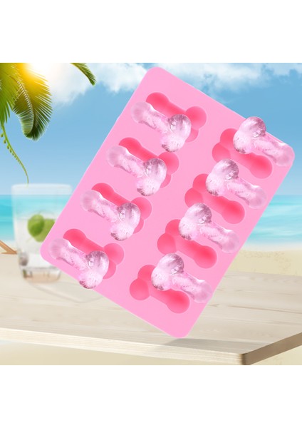 Pembe Tarzı 8 Delikli Peape Buz Küpü Tepsisi Silikon Kek Kalıbı Çikolata Kalıpları Kek Dekorasyon Araçları (Yurt Dışından)