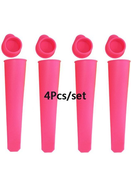 4 Adet Gül Tarzı Gıda Kalitesi Silikon Buz Tüp Kalıbı Yaz Dondurma Buz Yapıcı Elde Tutulan Dondurma Kalıbı Tepsisi (Yurt Dışından)