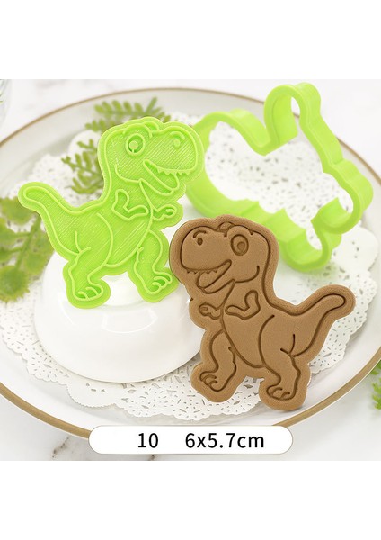 Rastgele Renk-10 Stili 10 Stil 3D Baskılı Dinozor Basılabilir Kurabiye Kesicileri Plastik 3D Karikatür Kalıp Kurabiye Bisküvi Damga Mutfak Fırın Pastane Aracı (Yurt Dışından)