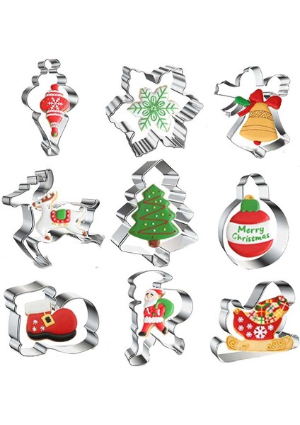 T Stili Çok Şekilli Kurabiye Kalıpları Kalıpları Araçları Fondan Kurabiye Kesici Kalıp Pastane Pasta Şekilleri Noel Mutfak Fırınlama Dekorasyon Araçları (Yurt Dışından)