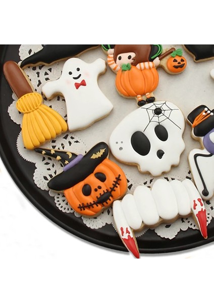 B08-1 Adet Tarzı Cadılar Bayramı Süsleme Kurabiye Kesici Kabak Hayalet Cadı Paslanmaz Çelik Bisküvi Kek Kalıbı Kalıp Halloween Partisi Ev Fırın Araçları (Yurt Dışından)