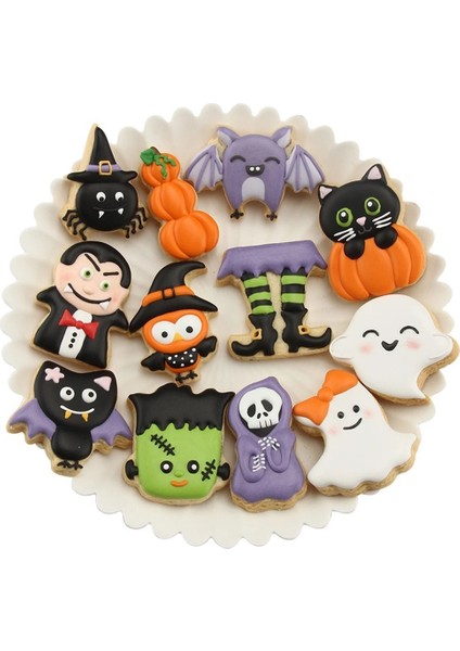 B08-1 Adet Tarzı Cadılar Bayramı Süsleme Kurabiye Kesici Kabak Hayalet Cadı Paslanmaz Çelik Bisküvi Kek Kalıbı Kalıp Halloween Partisi Ev Fırın Araçları (Yurt Dışından)